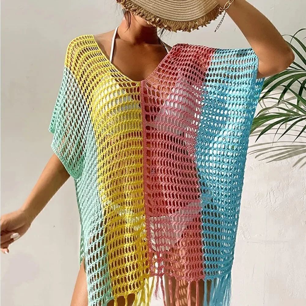 Pastel Crochet Beach Cover Up